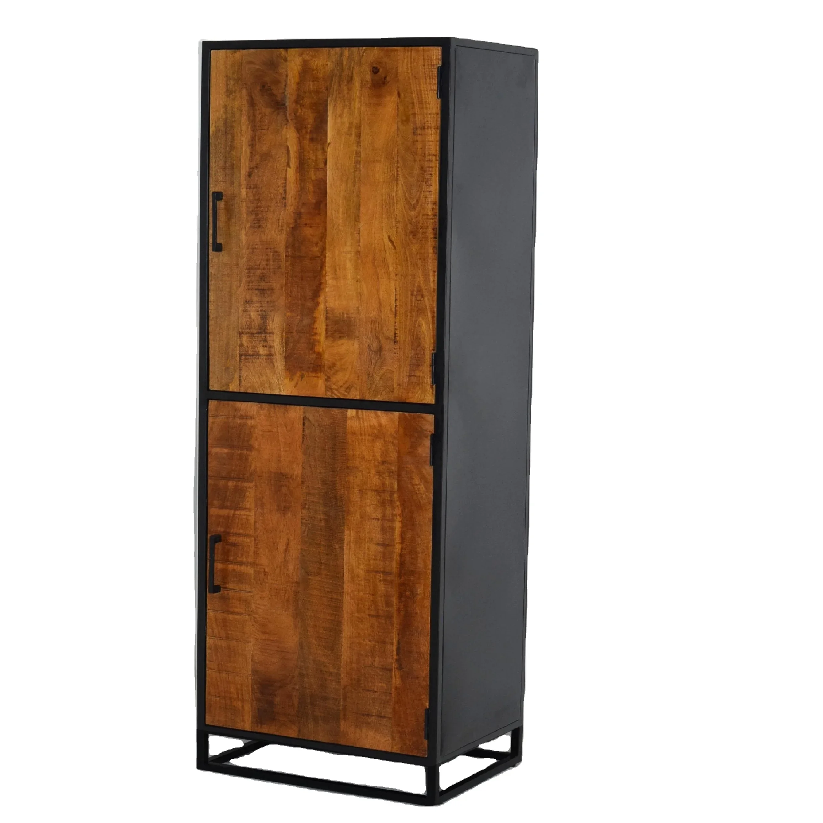 Natural Brown Color Almirah Mango Wood Retro Styled Industrial Design Rustic Finish Solid Bedroom Wardrobes For Home Bedroom