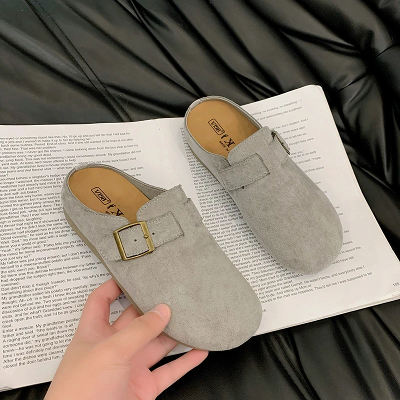 

Japanese Boken Women'S Spring 2025 New Thick-Soled Flip-Top Half-Slipper For Outerwear, Lazy Slippers