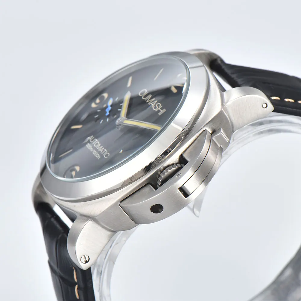   Men 45mm watch ST2555 Movement automatic Mechanical Movement Silver/Black Stainless Steel Watch ST2555 Automatic Watch