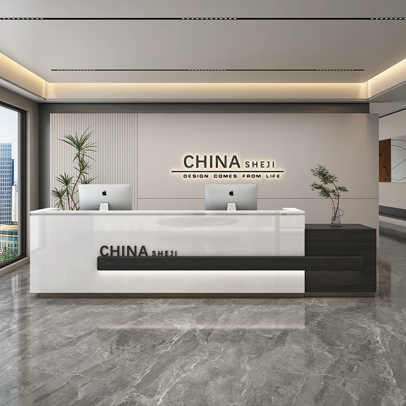 

Цветоблокирующийся прием Balie Салон красоты Стойка Мебельный магазин Lada Recepcyjna Стойка регистрации Кошачья кафедра Подиумная подставка