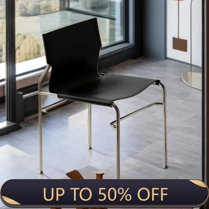 Stainless Steel Chair Kitchen Retro Dining Chairs Household Movable Makeup Stools Bedroom Decorative Without Armrests Furniture