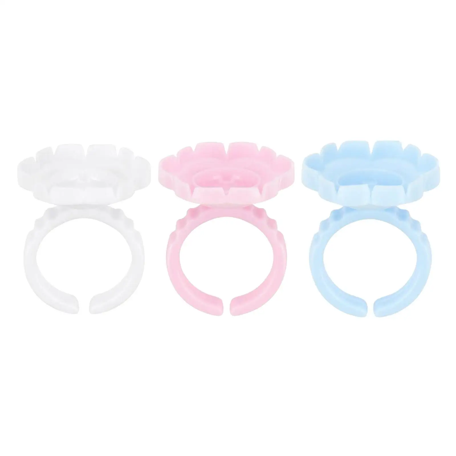 Set of 100 Disposable Eyelash Glue Fan Cup Rings 12 Breaches Lash Glue Holder Glue Cups Makeup Artists Beauty Salon Glue Rings