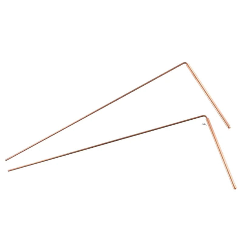 Hot-2Pcs Pure Copper Metal Detector Rod Water Witching Portable Dragon Seeking Detachable Tool Dowsing Rod