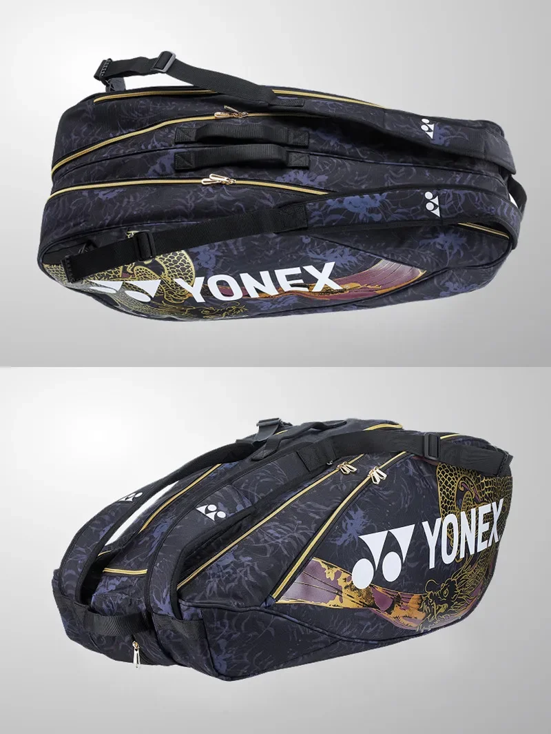 YONEX tas raket bulutangkis profesional, tas raket tenis profesional pola naga untuk 6 raket