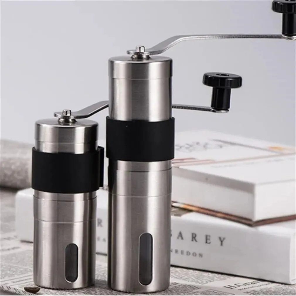 Manual Coffee Grinder Portable Coffee Bean Grinders Mini Stainless Steel Easy Hand Handmade Mill Foamer Kitchen Accessories Tool