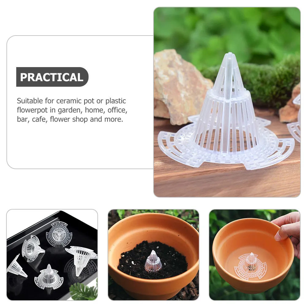 24Pcs Cone Plastic Mesh Pads Flowerpot Bottom Mats Drainage Gaskets Bonsai Pot Cushion Planter Hole Mesh Pad Breathable Pot Net