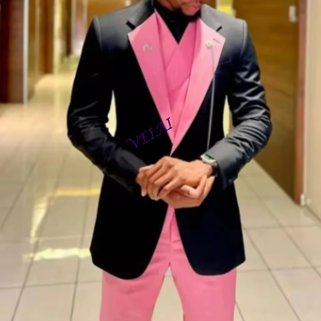 

CustomizedMen Suits Wedding Prom Party Suit Single Breasted Blazer Sets Costume Homme trajes de vestir para hombre 3 Pieces