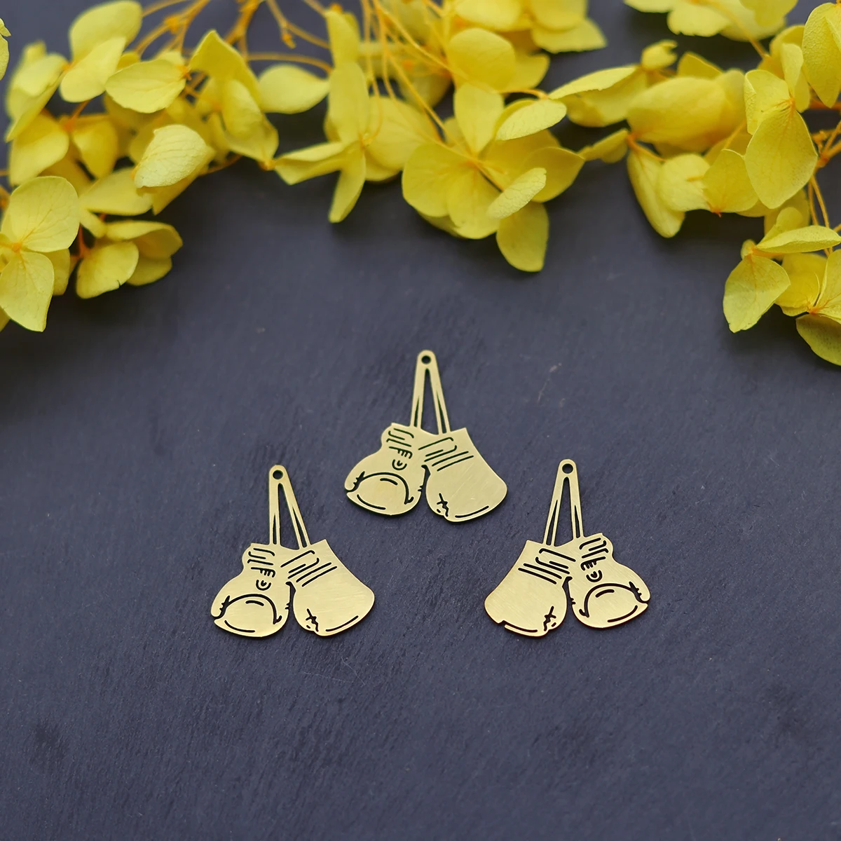 3pcs Stainless Steel Boxing Gloves Charms For Jewelry Making Sporting Goods Pendants Diy Necklace Earrings Keychain Charm