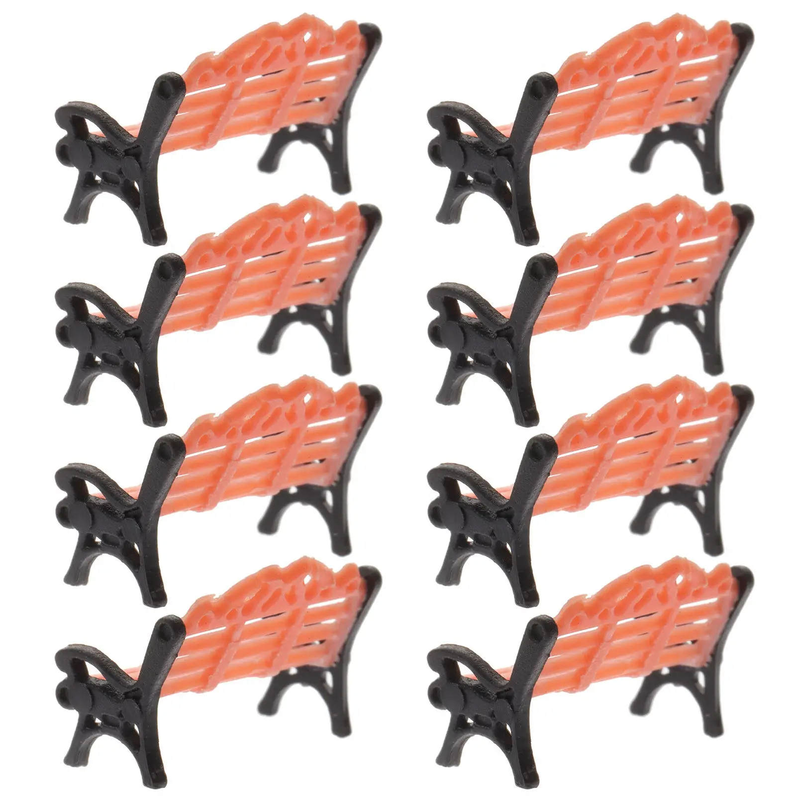 

10Pcs Miniature Park Bench Ornament Premium Long Bench for Dollhouse Decoration Mini Furniture Landscape Home Decor Miniature