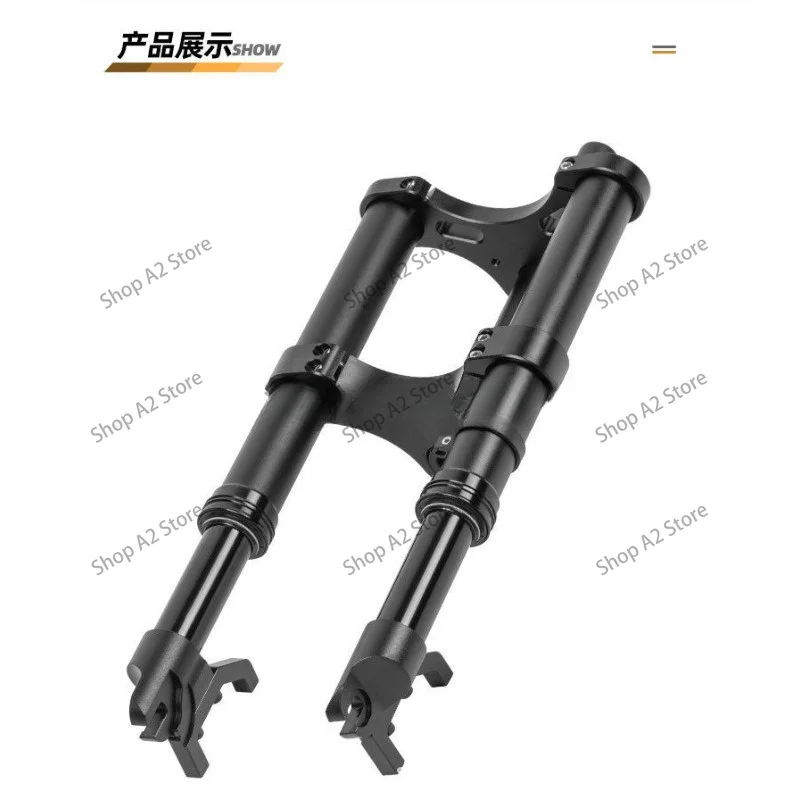 12 Inch Spring Suspension Inverted Front Fork, Dual Brake Design, For 4.0 Wide Snow Tire, 135mm Spacing