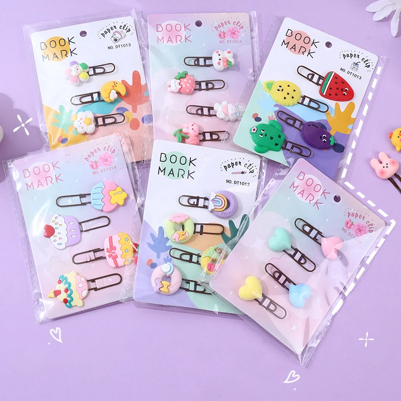 Cartoon Cute Paper Clip Curved Pins Creative Photo Metal Clip Data Classification Clips File Bookmarker Decorative Clip