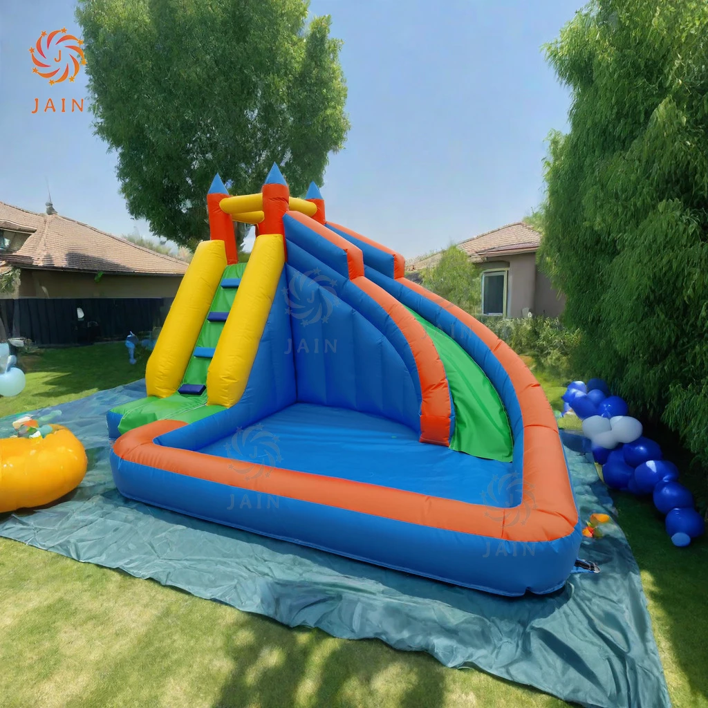 Inflatable Water Slide, Giant Bouncy Waterslide Park for Kids Backyard Outdoor Fun withClimbing Wall，Birthday Party