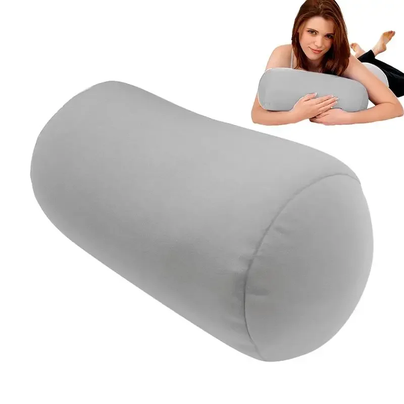 

Microbead Pillow Neck & Back Support Travel Pillow Head Cervical Back Cushion Flexible Support Foam Particles Cylindrical Pillow