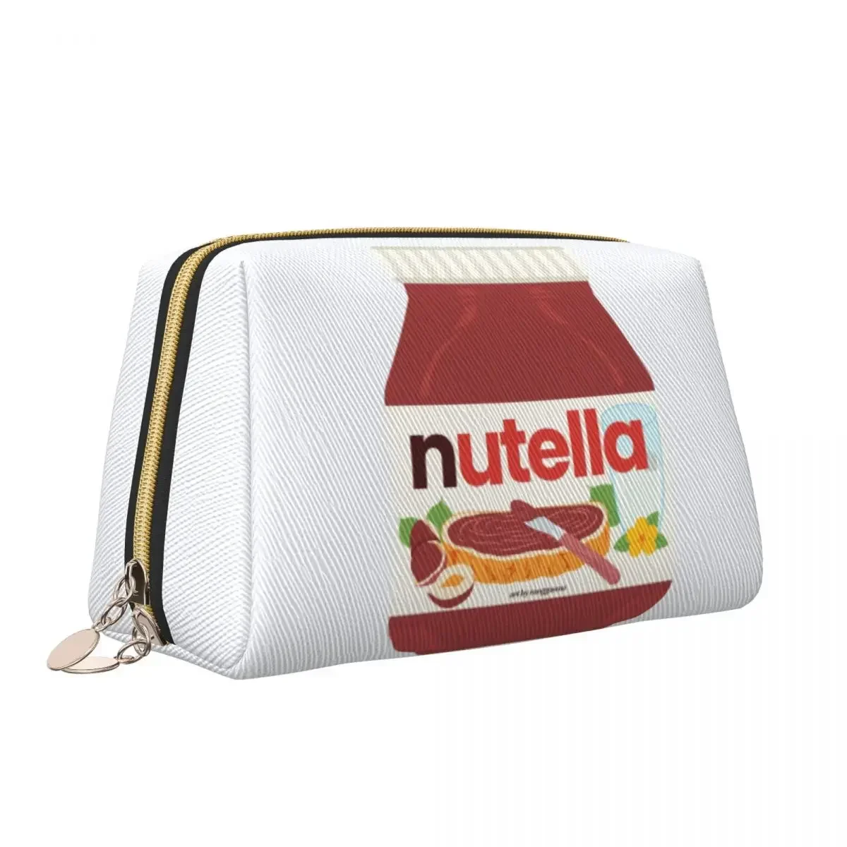 Cute Nutellas Pattern Cosmetic Bag Women Cute Big Capacity Makeup Case Beauty Storage borse da toilette