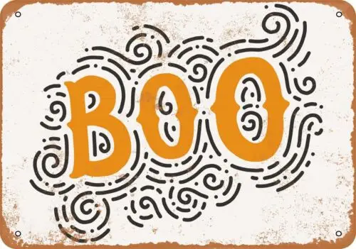 Metal Sign - Boo - Vintage Look