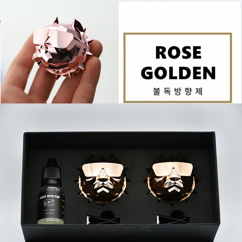 2 STKS Bulldog Auto Luchtverfrisser Met Essentiële Olie DE Auto Bullog Geur Auto Parfum met Magneet Clip Interieur Decoratie