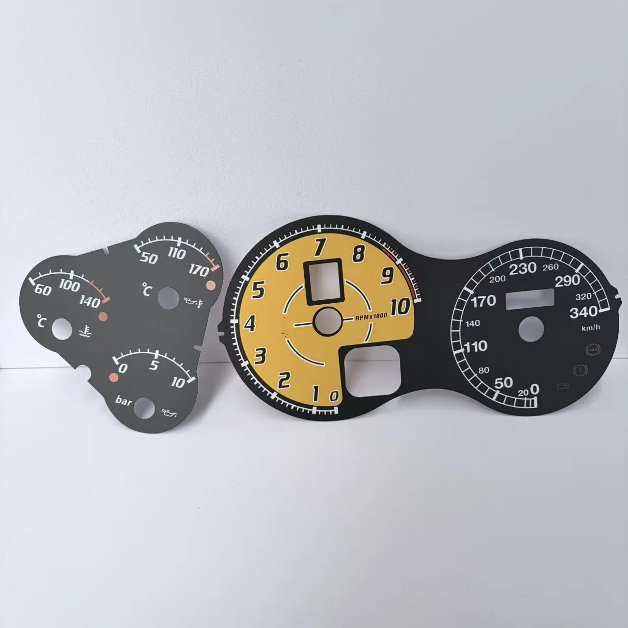 Cluster Faces Tacho Dials For Ferrari F360 F430 Type F131 Instrument Cluster Disc Overlay 340KM/H 10000RPM