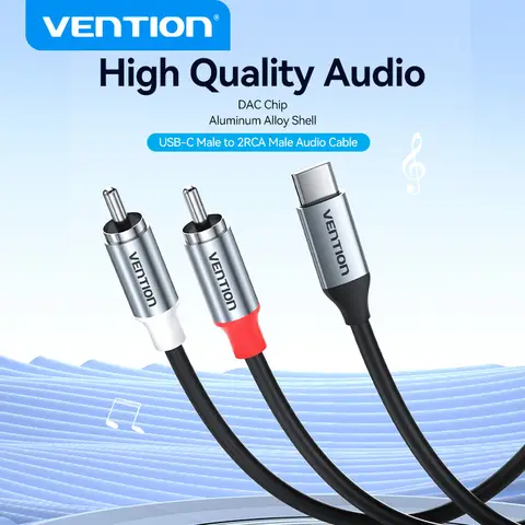 Vention USB C to RCA Audio Cable Type C to 2 RCA Cable with DAC for Speaker Amplifier Huawei Xiaomi Laptop USB C Splitter RCA Y