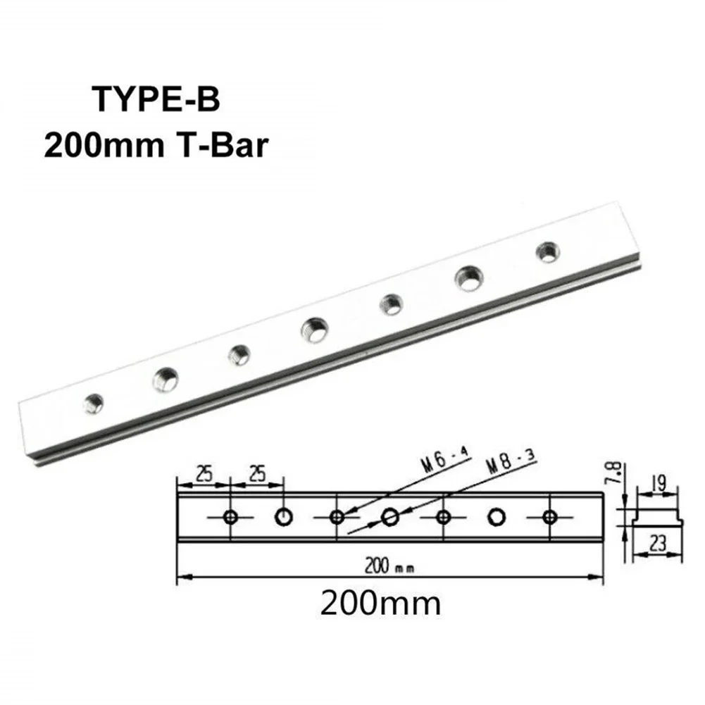 2pcs 100mm-450mm Aluminum Alloy T-track Slider Suitable For Woodworking Table, Table Saw, Table Drill, Miter Saw, Milling Table