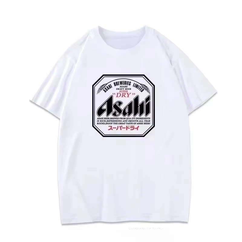 2026 Summer New Asahi Beer T-shirt Asahi Beer Short-sleeved Japanese Loose Summer Women and Men Couple Casual Sports Top