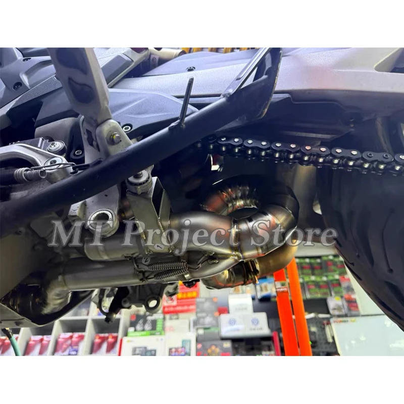 Slip On For Ducati Multistrada V4S V4 S / RS Rally Pikes Peak Grand Tour 2021 - 2024 Motorcycle Exhaust Muffler Link Pipe Escape