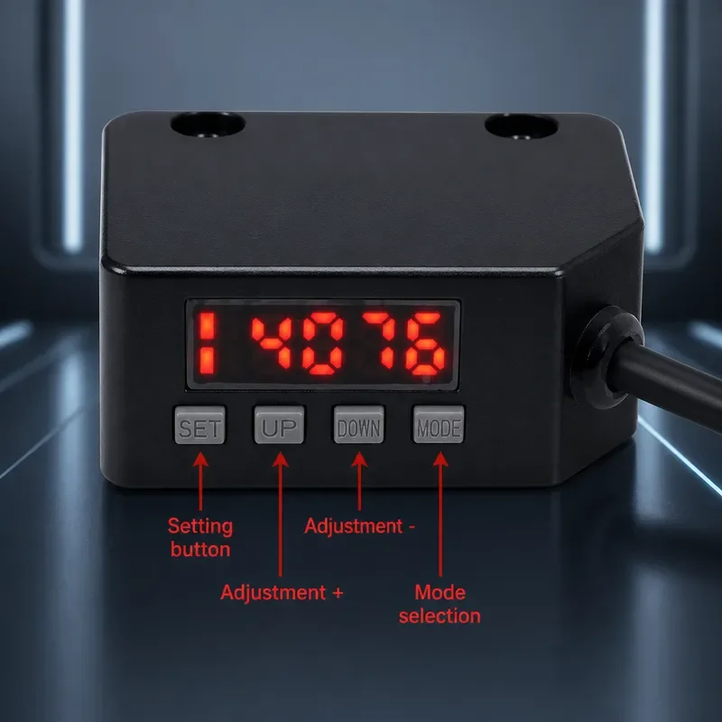 High Precision Digital Display Diffuse Reflection Photoelectric Switch Sensor Remote Strip Light Visible Light Spot Sensor