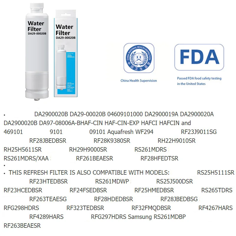 Substituição do purificador de água para Samsung, refrigerador filtro de carbono, Natural substitui, DA29-00020B, 2 pcs, 6pcs