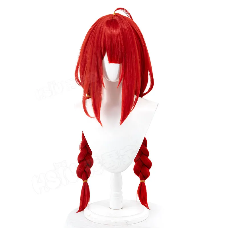 Jogo zenless zona zero ukinami yuzuha peruca cosplay yuzuha 100/80cm roupa de cabelo longo vermelho para festa de halloween adultos mulheres homens