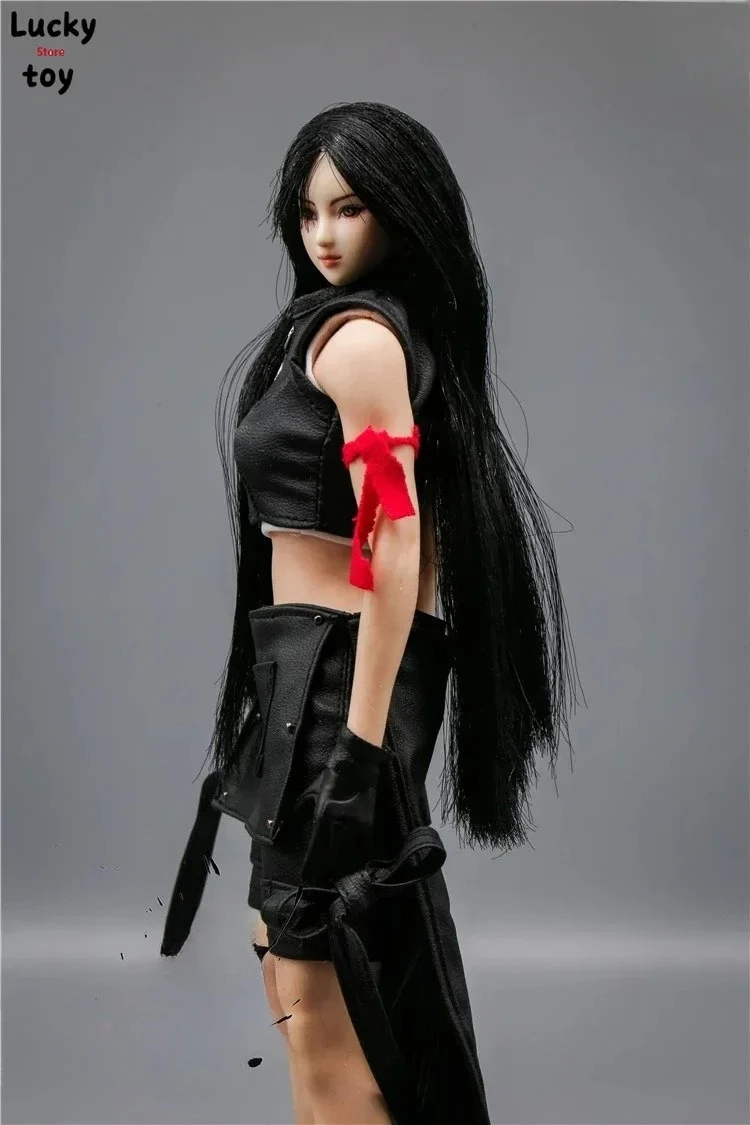 

1/6 Scale Black Clothes Set with Shoes Anime Character Clothing Model for 12 Inch Female Soldier Product Toy