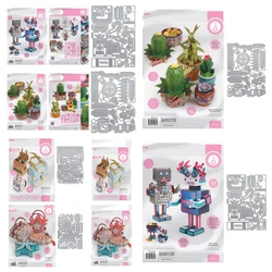 Retro Robot Gift Box Die Set Metal Cutting Dies Scrapbooking Decoration Embossing Cut Die Template DIY Paper Card Album