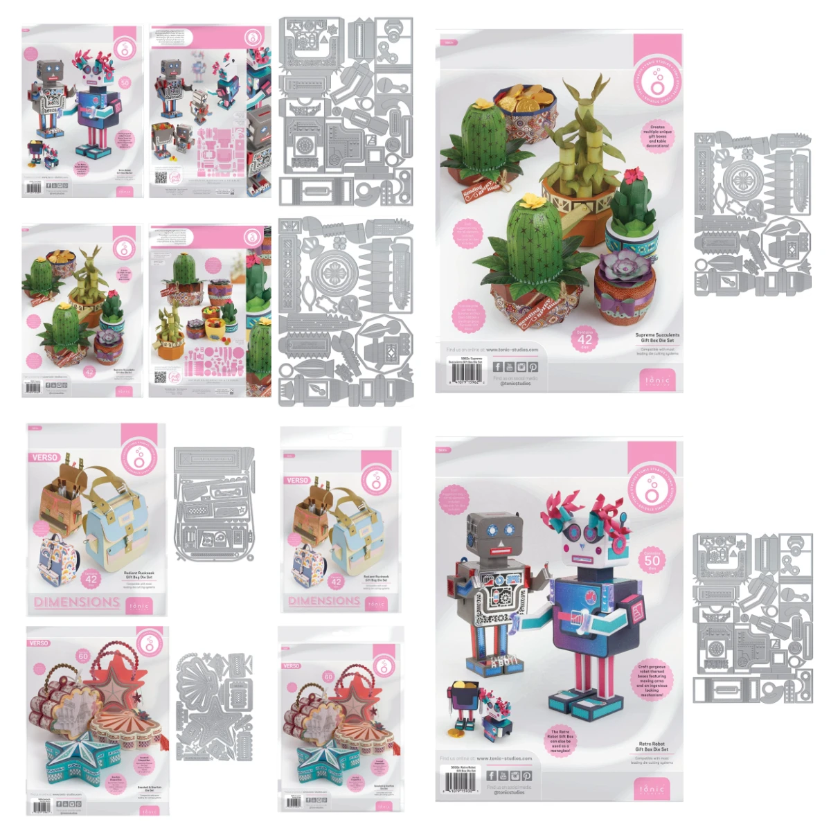 Retro Robot Gift Box Die Set Metal Cutting Dies Scrapbooking Decoration Embossing Cut Die Template DIY Paper Card Album