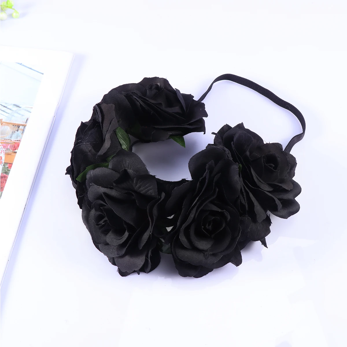 

Retro Rose Hairband Durable Cloth Rope Women Headdress Headband Floral Hairstyle Photography Travel Wedding Party