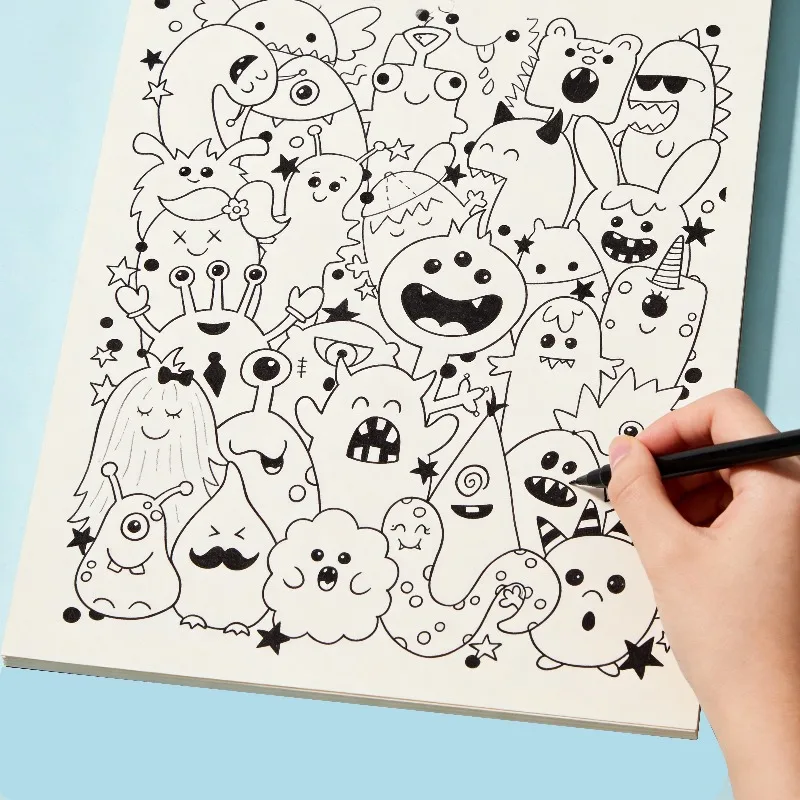 An Adult Decompression Coloring Book, Quirky Graffiti Line Draft Coloring Book, 24 Super Healing Different Tracing Patterns
