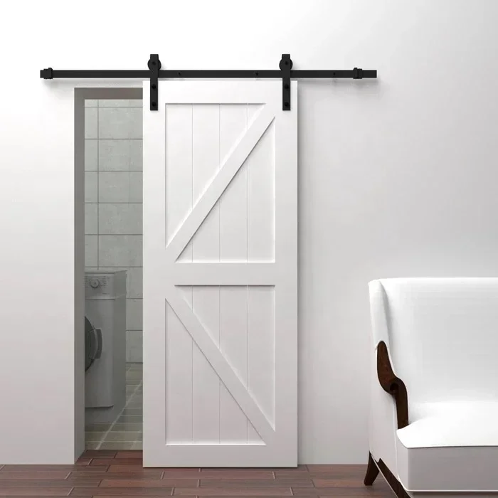 Modern design solid wood door single door closet inner sliding barn door design