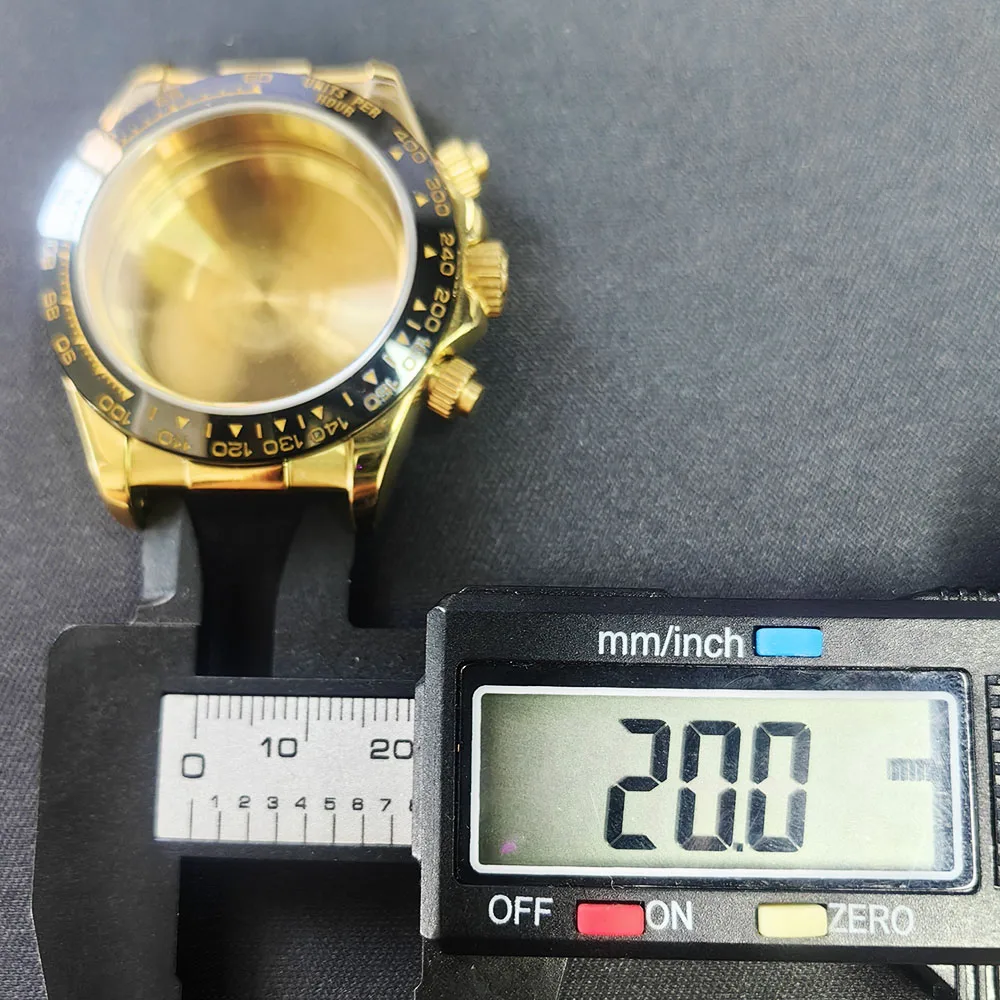 39.3 مللي متر حافظة ساعة ذهبية حافظة من الفولاذ المقاوم للصدأ حزام مطاطي مضيئة الهاتفي والأيدي ل Vk63 ساعة يد تعمل بالحركة أجزاء التجميع