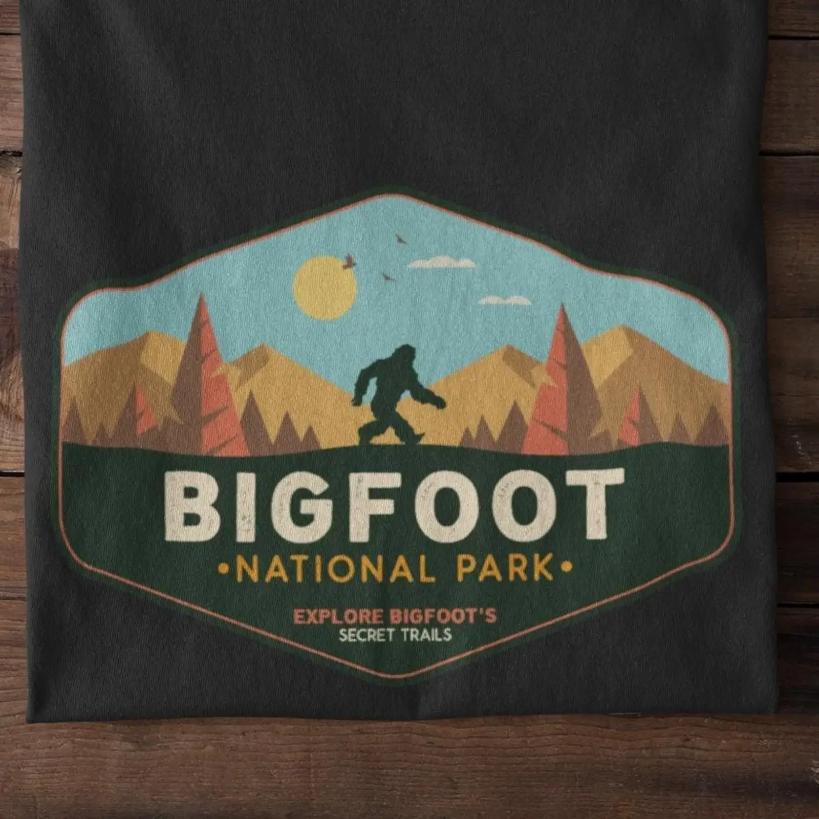 Bigfoot National Park T Shirt Cryptid Lover  vintage Washed Soft designer clothes Casual Top For Everyday Wear fashion Slightly