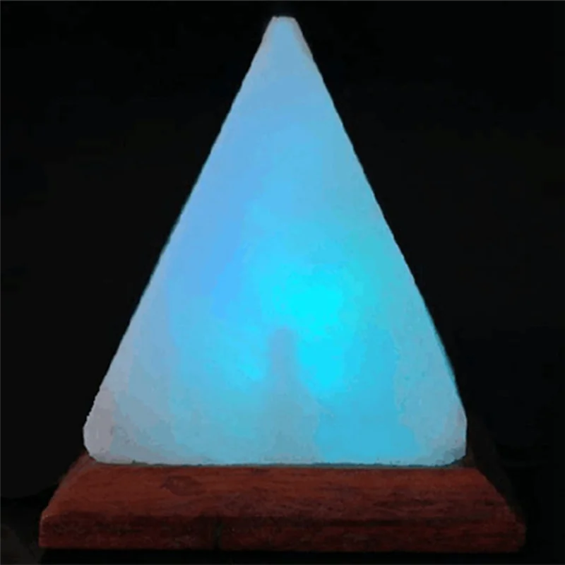 

B58AHimalayas Crystal Salt Lamp USB Led Pyramid Salt Crystal Lamp Crystal Decorative Lamp Atmosphere Atmosphere Lamp