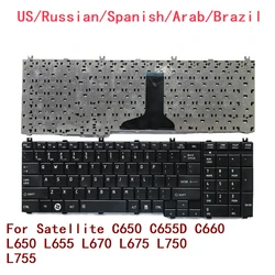 New US Russian Spanish Arab Brazil Laptop Keyboard For Toshiba Satellite C650 C655D C660 L650 L655 L670 L675 L750 L755