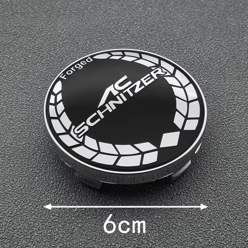 4PCS 56MM 60MM AC SCHNITZER Emblem Wheel Center Hub Cap Car Rims Dust-proof Cover Hubcaps Sticker For M3 M5 E34 60 E46 E39 X3 X5