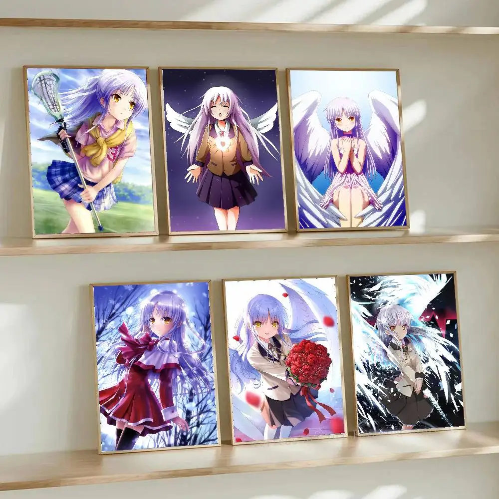 Tachibana Kanade Anime A-Angel Beats Posters Living Room Bar Cafe Quality Canvas Vintage Style Comics Painting Art Home Wall Dec