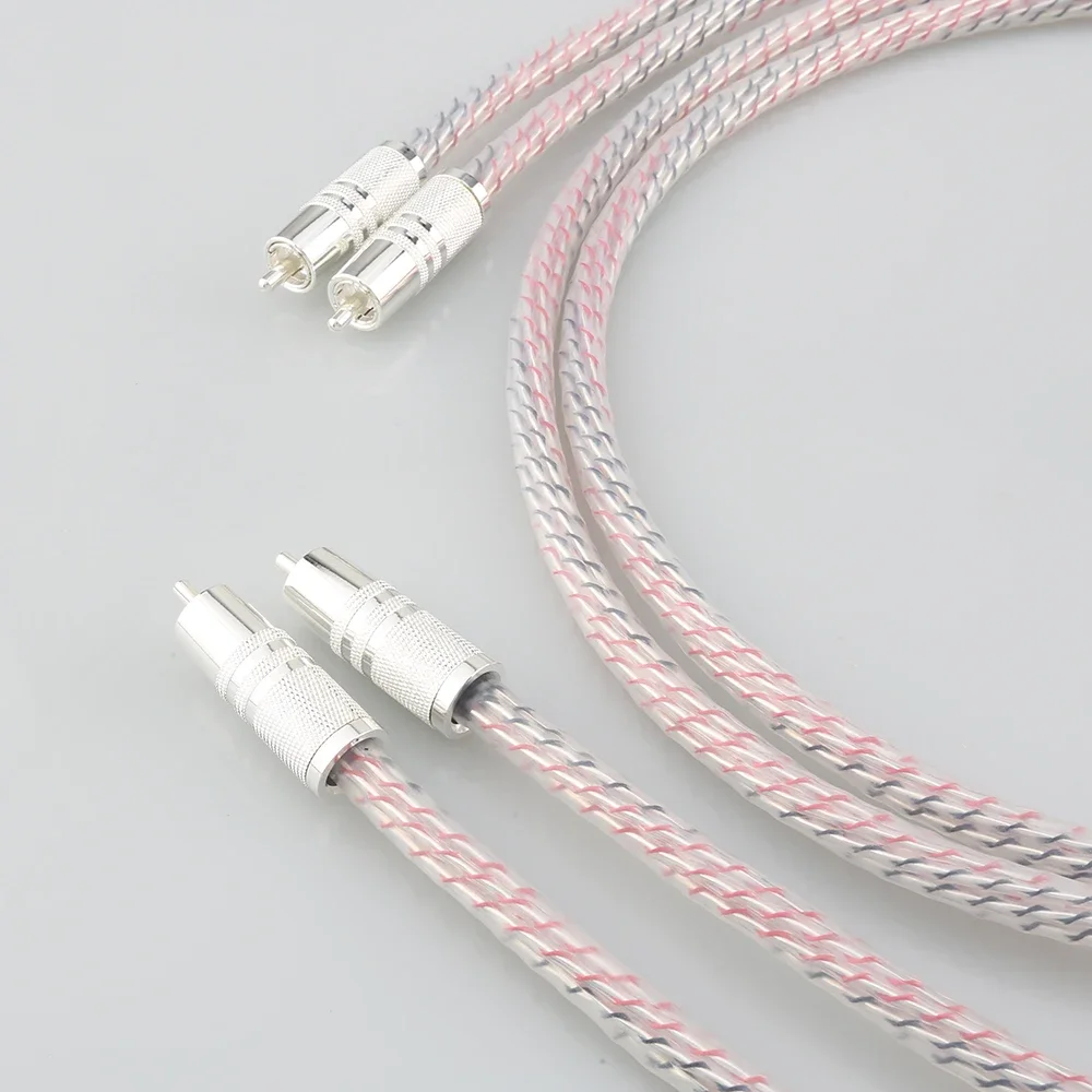 Pair Nordost Valhalla Series 7N Silver Plated HIFI Stereo RCA Cable Hi-Fi Audio 2RCA to 2RCA Interconnet Cable