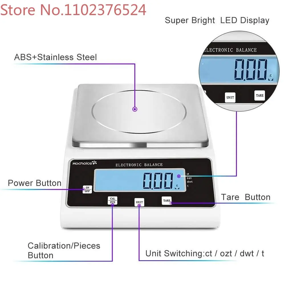 

0.1g / 0.01g 1000g-15kg industrial precision lab electronic digital weighing scale