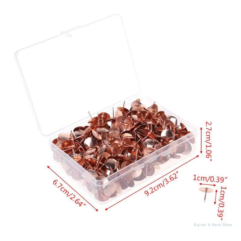 M17F 400pcs Metal Thumbtack Drawing Pins Pushpin Cork Board Photo Wall Map Markers Office School Supply