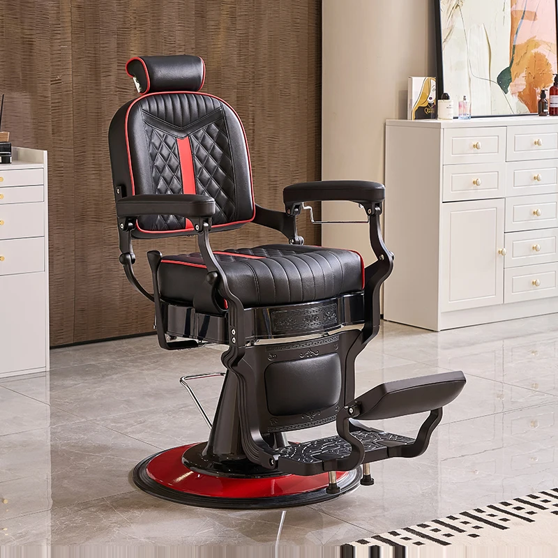 Retro men's barber shop oil head chair hair salon beauty salon executive chair shaving and contouring perm and dye chair