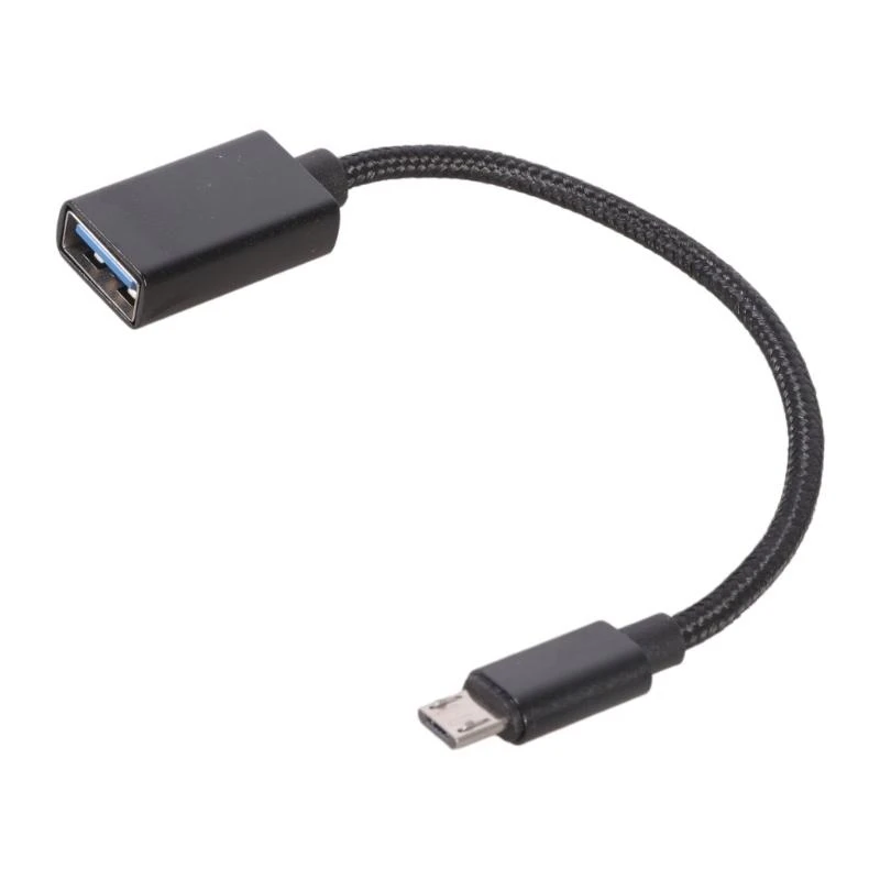 Nylon Braided OTG Cable Multifunction OTG Adapter Flexible Charging Solution Double Interfaces OTG Adapter for Phones Tablets