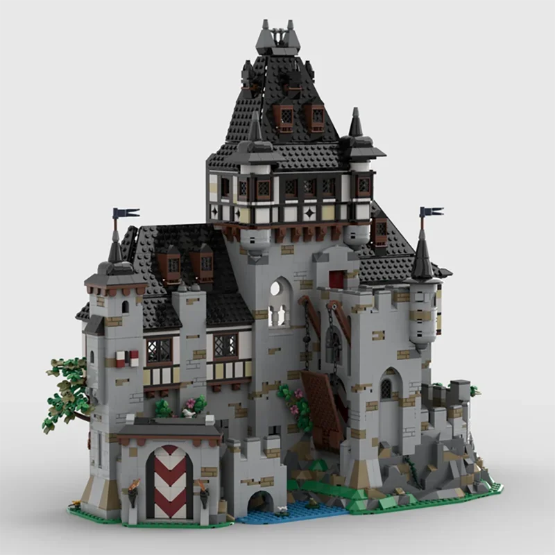 Modelo medieval moc blocos de construção castelo modelo tecnologia tijolo diy montagem cena famosa construção presentes do feriado brinquedo