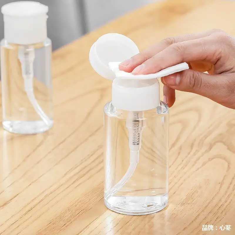 Refillable Bottles Push-type Bottling Push Down Empty Pump Dispenser Bottle for Nail Polish and Makeup Remover Bottle Packaging