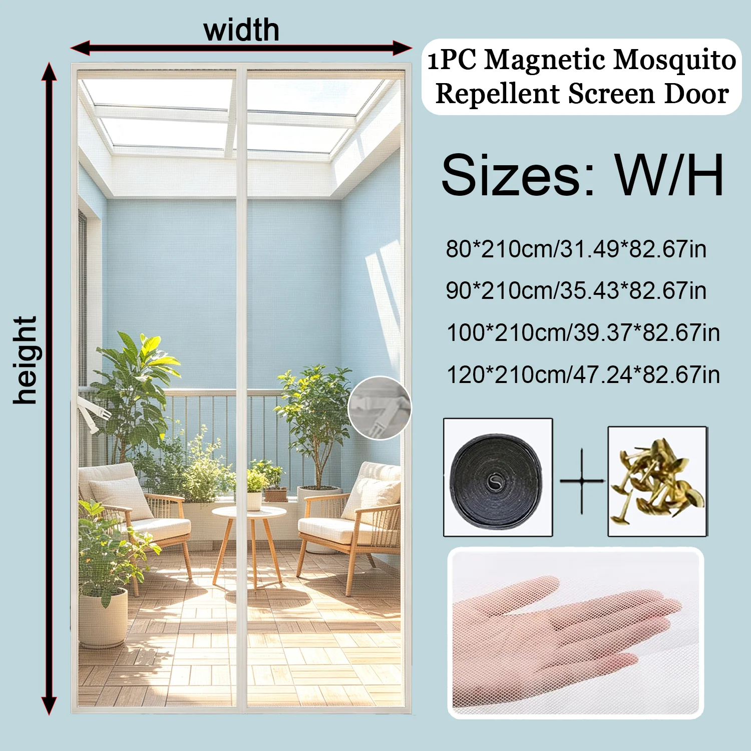 Practical Magnetic Screen Door for Home, Easy Drill‑Free Installation, Strong Magnets for Quiet Closing