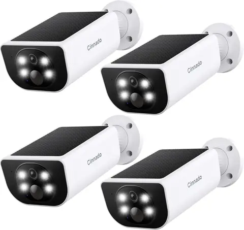 Hot-selling promotion activitySecurity Cameras Wireless Outdoor Integrated Solar Panel, S1 4Pack | 2.4G Wi-Fi Cameras, 2K, Cordl