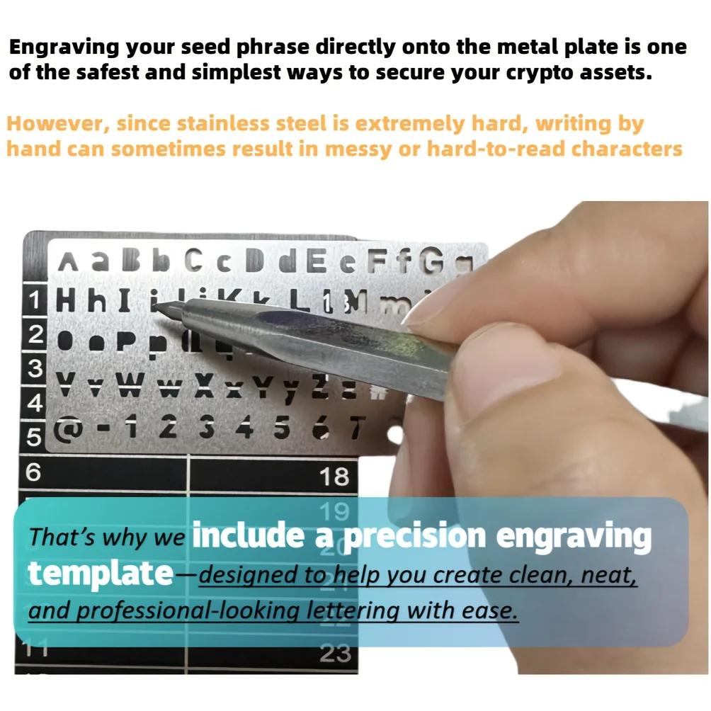 مجموعة من المحافظ الباردة المصنوعة من سبائك الألومنيوم مناسبة لتخزين كلمة مرور بيتكوين للعملات المشفرة المتوافقة مع bip39 #3